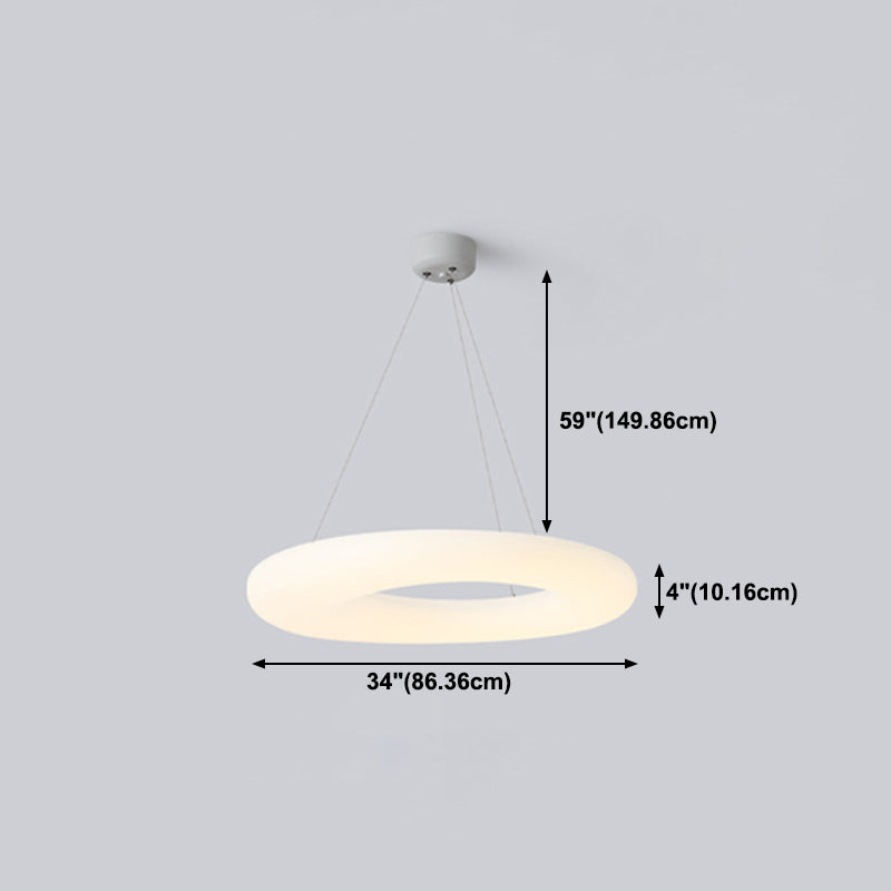 Lámpara de araña de anillo de metal luz nórdica led colgante lámpara accesorio