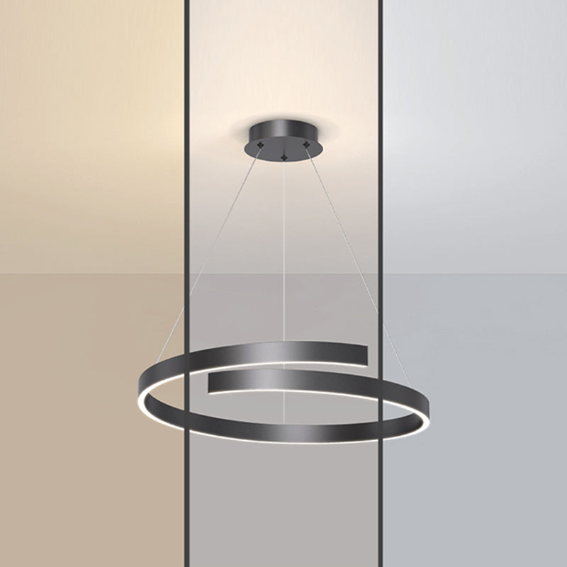 Lineaire vorm metalen hanglamp lichtbeveiliging modern hangende lamp met één licht