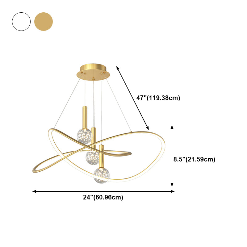 Bolvormige vorm metalen hanglamp armaturen moderne stijl 4 licht hangende verlichtingsarmaturen