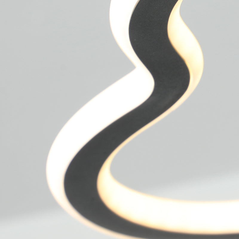 Wolkenform Metall Anhänger Leuchte Moderne Stil 1 Licht hängend Licht in Schwarz