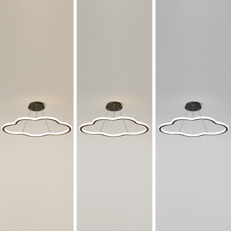Wolkenform Metall Anhänger Leuchte Moderne Stil 1 Licht hängend Licht in Schwarz