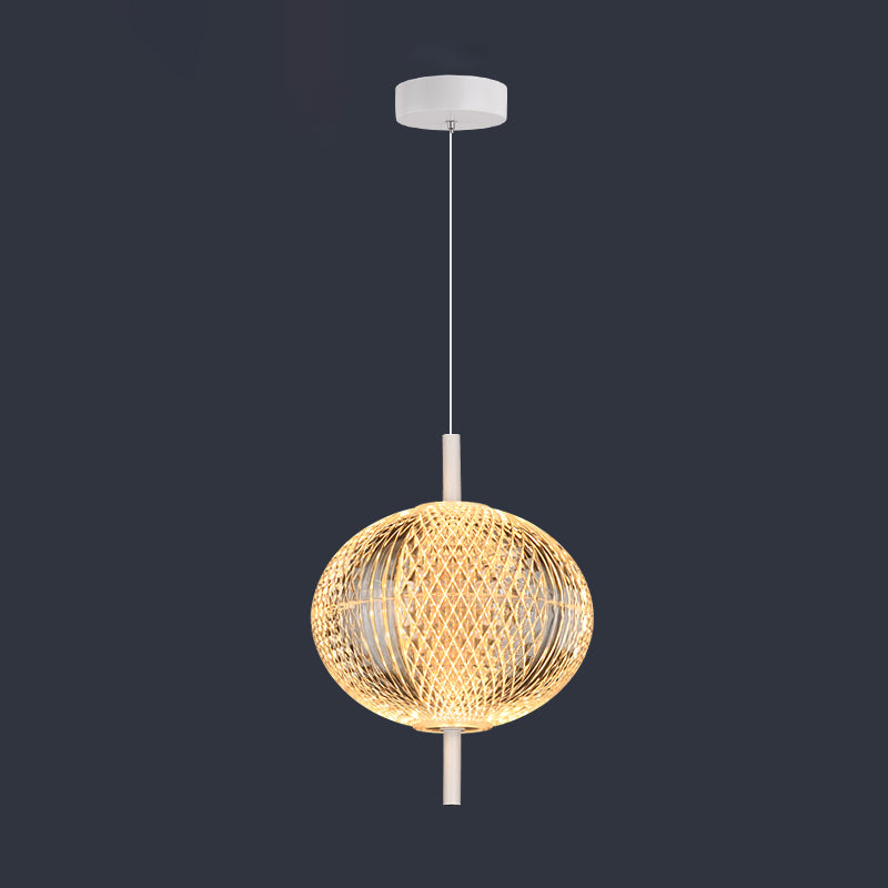 Forma de geometría de metal luz de techo colgante estilo moderno 1 luz colgante de luz en blanco