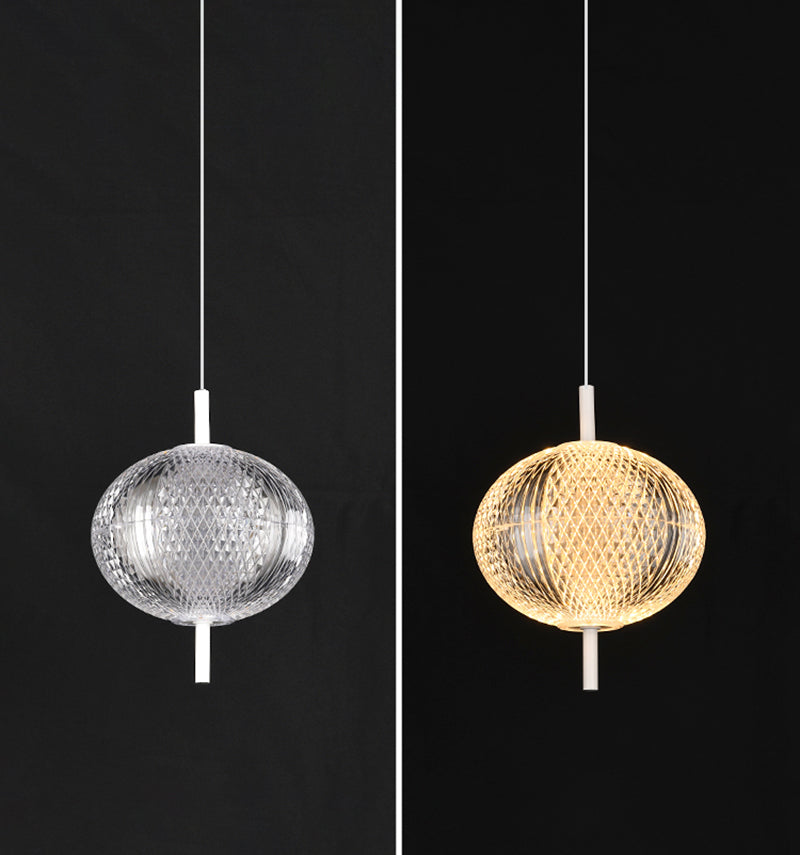 Forma de geometría de metal luz de techo colgante estilo moderno 1 luz colgante de luz en blanco