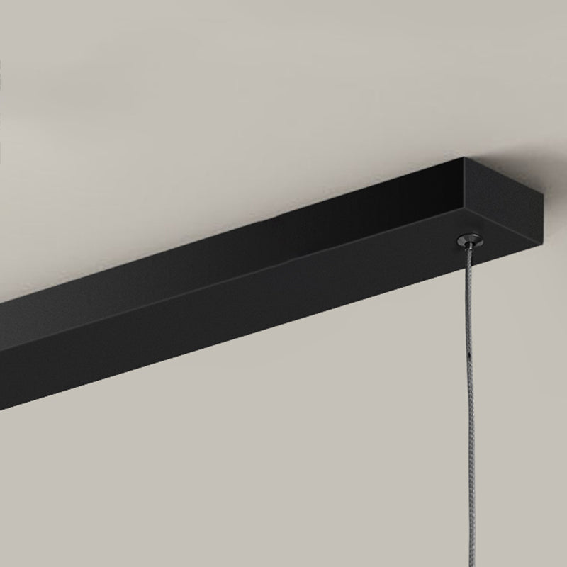 Estilo moderno Luces de isla de forma lineal Metal 2 Iluminación de la isla de la luz en negro