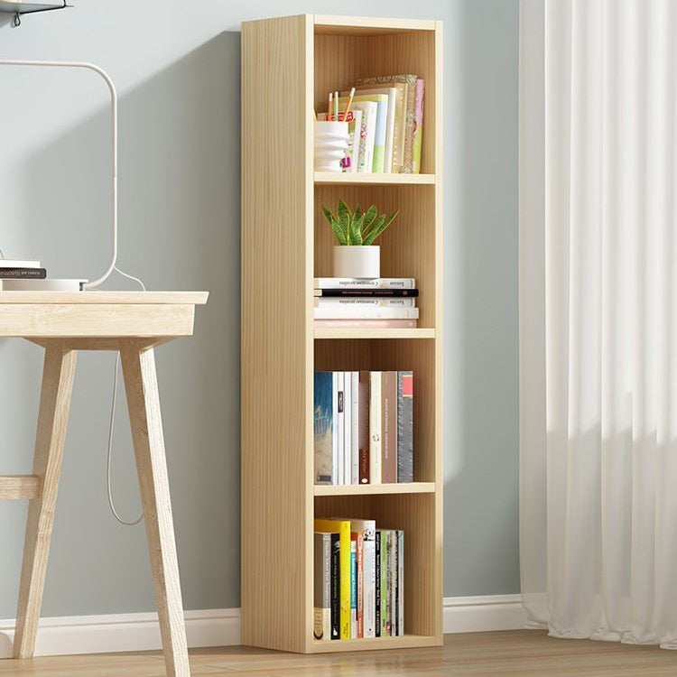 Scandinavian Pine Standard Bookshelf Vertical Closed Back Bookshelf for Living Room