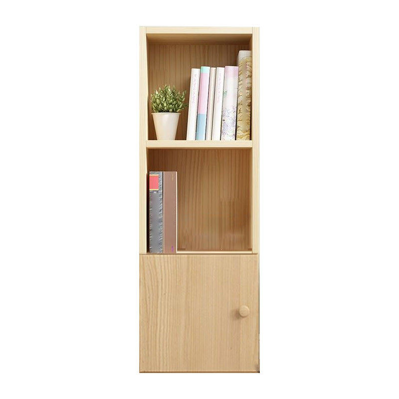 Scandinavian Pine Standard Bookshelf Vertical Closed Back Bookshelf for Living Room