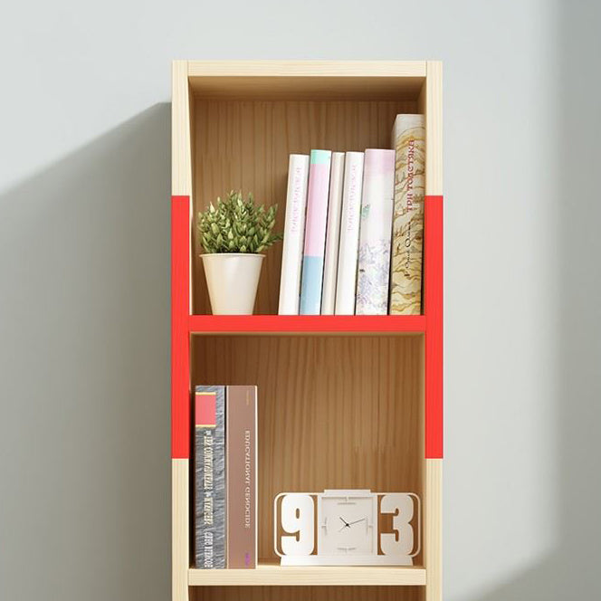 Scandinavian Pine Standard Bookshelf Vertical Closed Back Bookshelf for Living Room