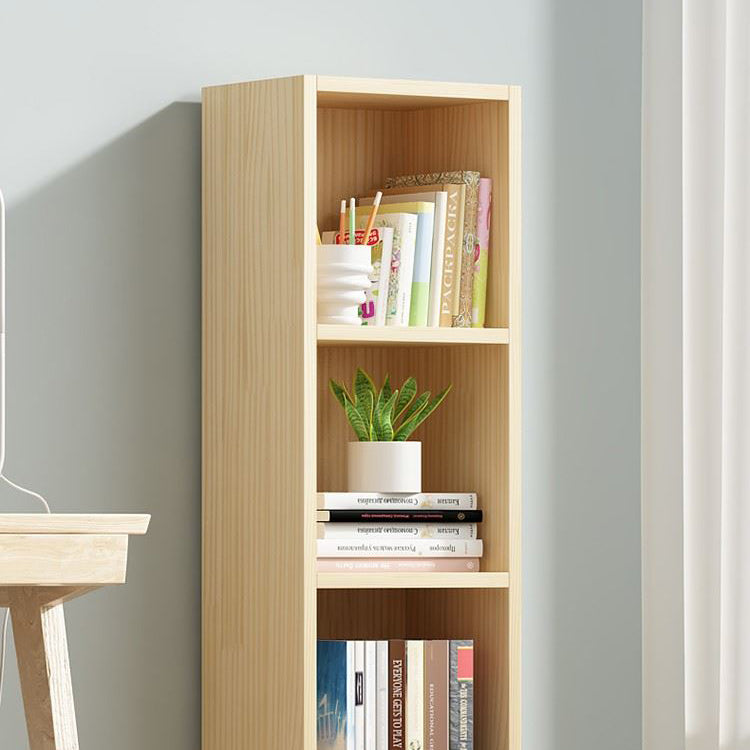 Scandinavian Pine Standard Bookshelf Vertical Closed Back Bookshelf for Living Room