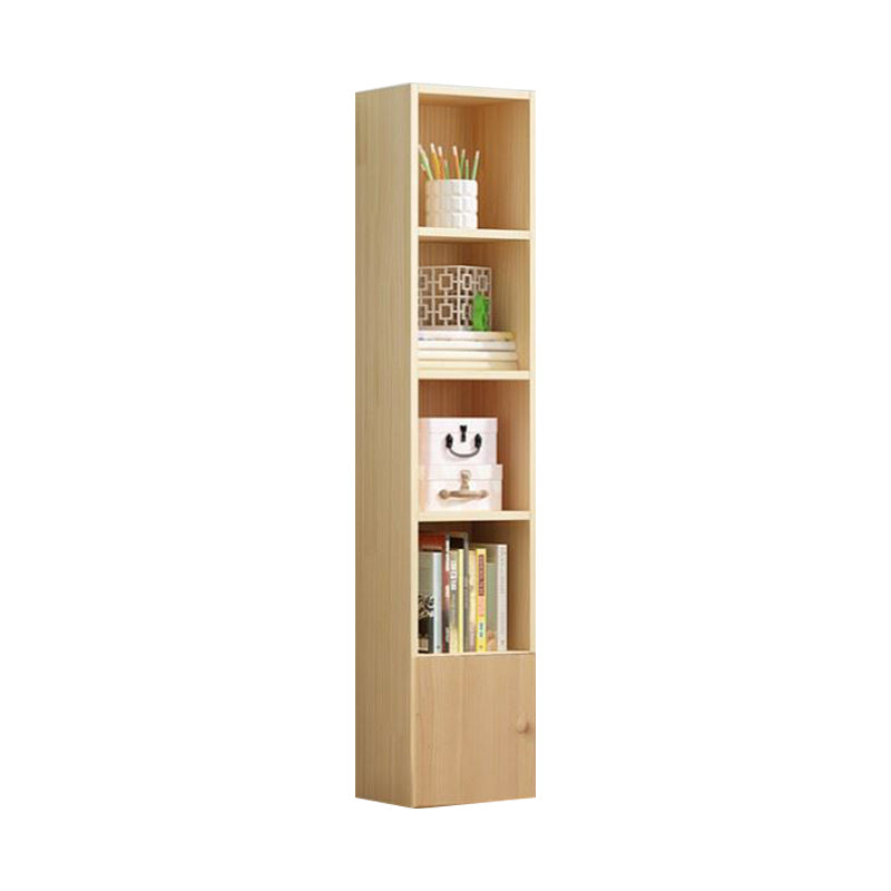 Scandinavian Pine Standard Bookshelf Vertical Closed Back Bookshelf for Living Room