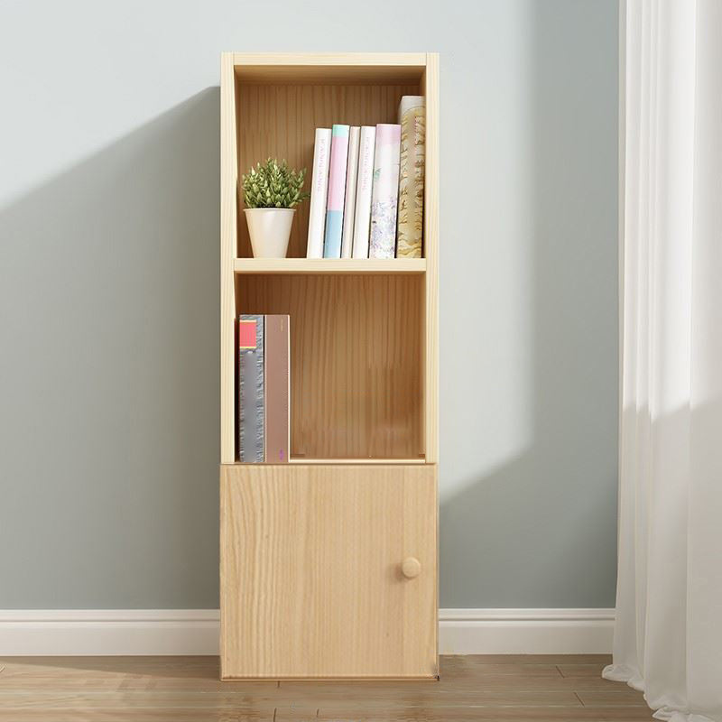 Scandinavian Pine Standard Bookshelf Vertical Closed Back Bookshelf for Living Room
