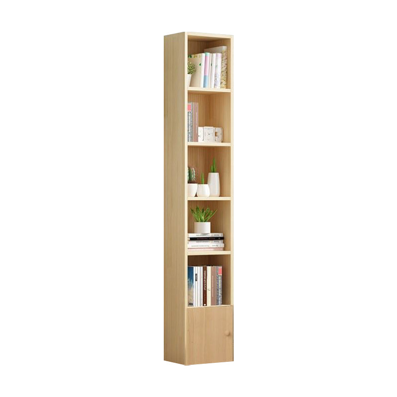 Scandinavian Pine Standard Bookshelf Vertical Closed Back Bookshelf for Living Room