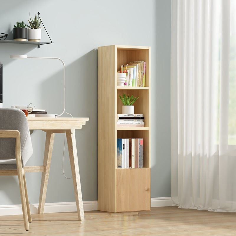 Scandinavian Pine Standard Bookshelf Vertical Closed Back Bookshelf for Living Room