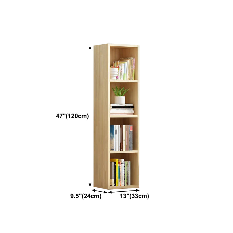 Scandinavian Pine Standard Bookshelf Vertical Closed Back Bookshelf for Living Room