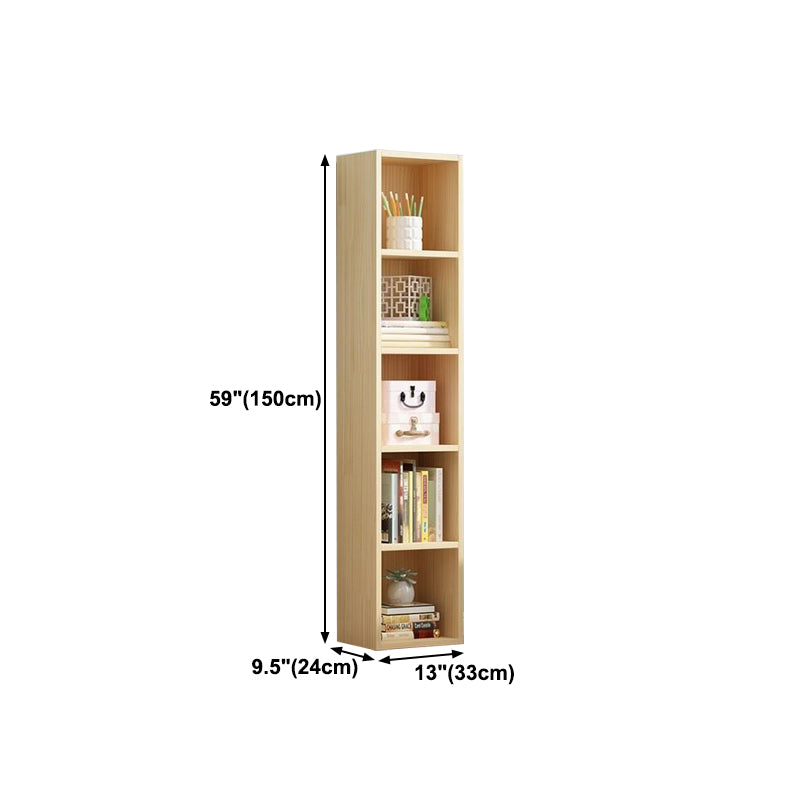 Scandinavian Pine Standard Bookshelf Vertical Closed Back Bookshelf for Living Room