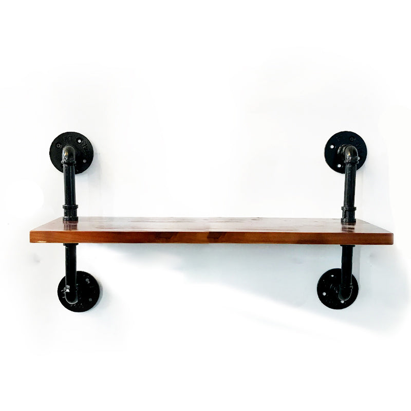 Industrial Style Bookshelf Wall Mounted Solid Wood Bookcase for Home Office