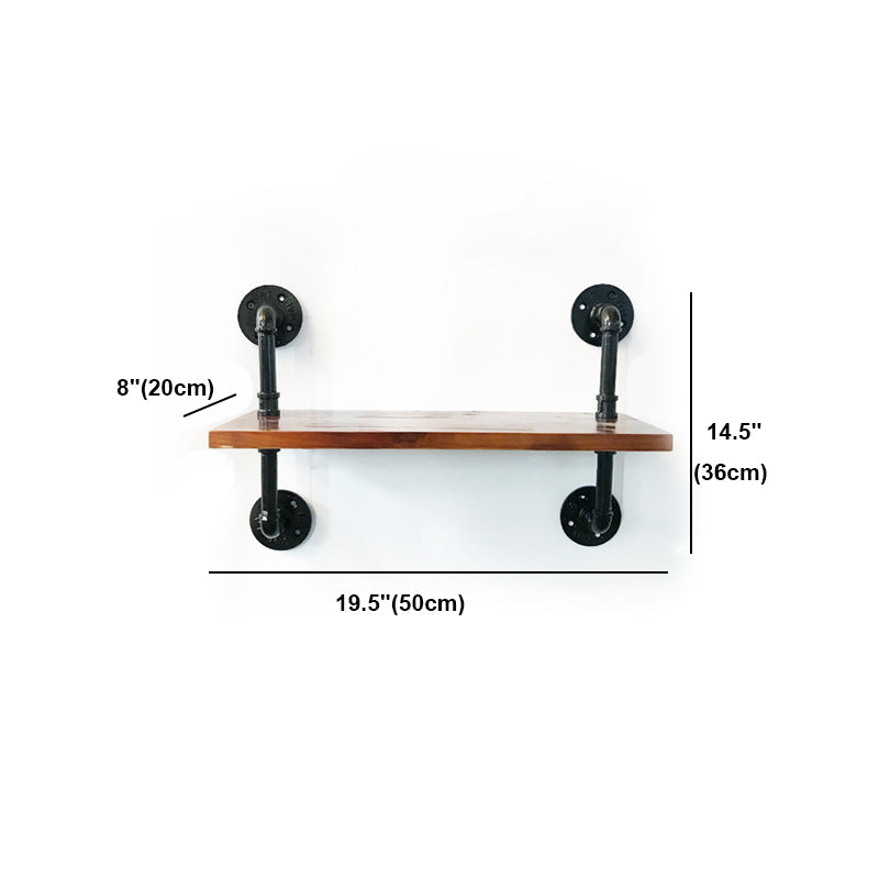 Industrial Style Bookshelf Wall Mounted Solid Wood Bookcase for Home Office