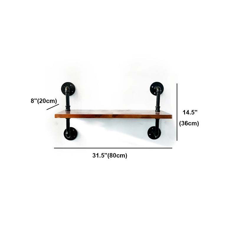 Industrial Style Bookshelf Wall Mounted Solid Wood Bookcase for Home Office