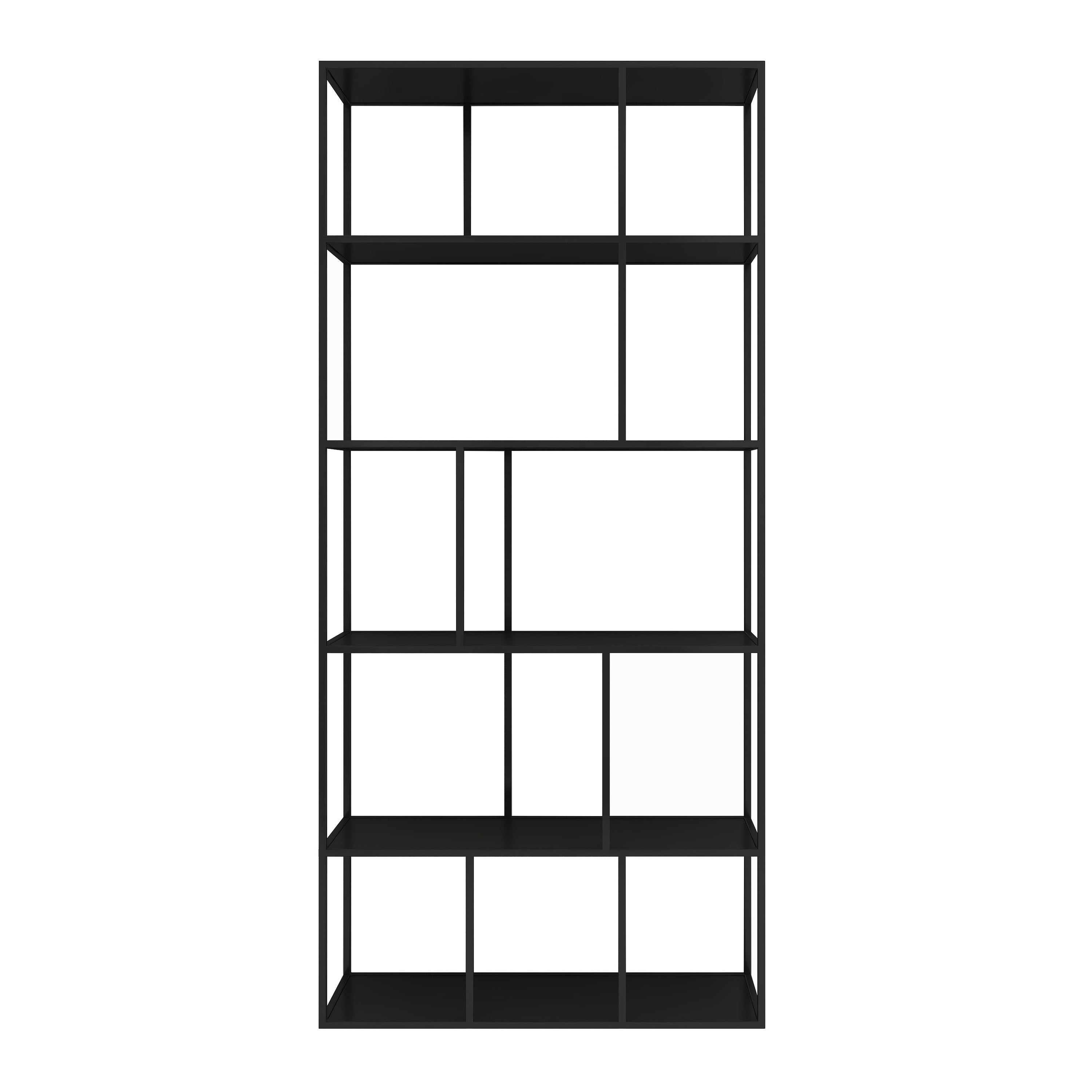 Metal Industrial Etagere Bookshelf Iron Iron Open Vertical Bookshelf for Office