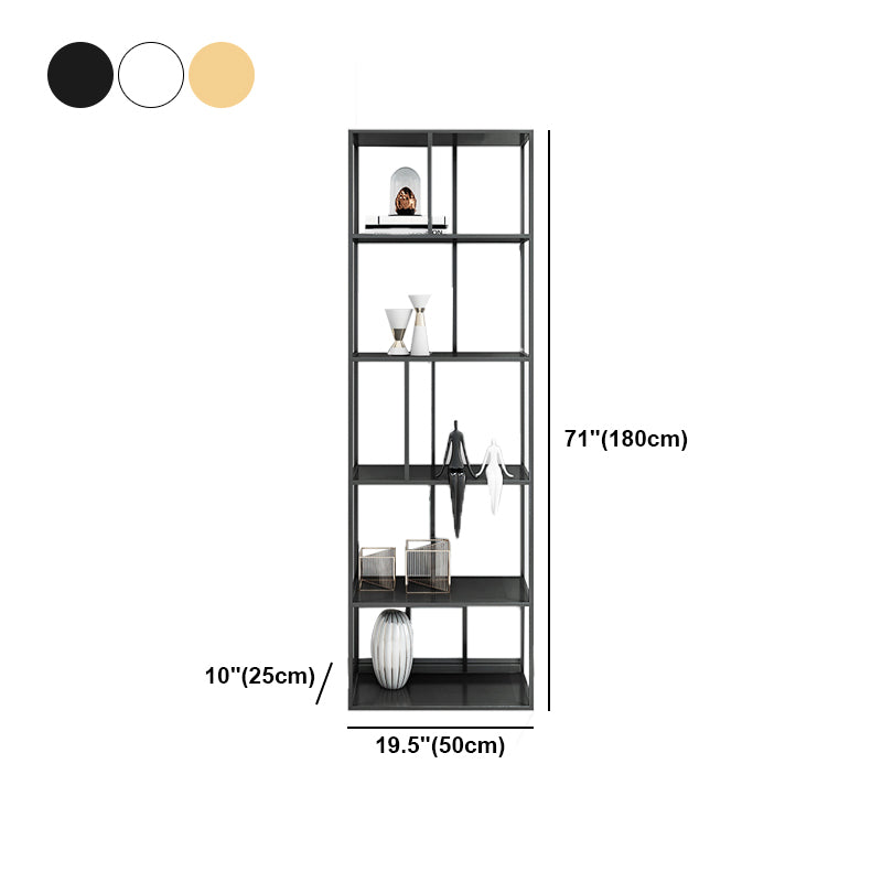 Metal Industrial Etagere Bookshelf Iron Iron Open Vertical Bookshelf for Office