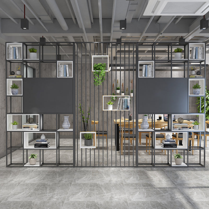 Open Back Bookshelf Industrial Style Solid Wood Bookcase for Home Office