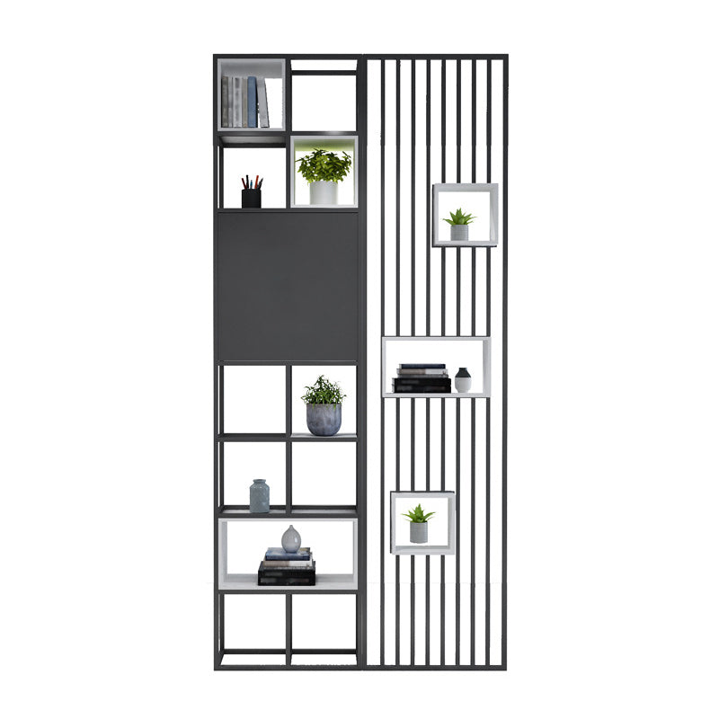 Open Back Bookshelf Industrial Style Solid Wood Bookcase for Home Office