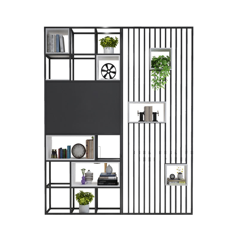 Open Back Bookshelf Industrial Style Solid Wood Bookcase for Home Office