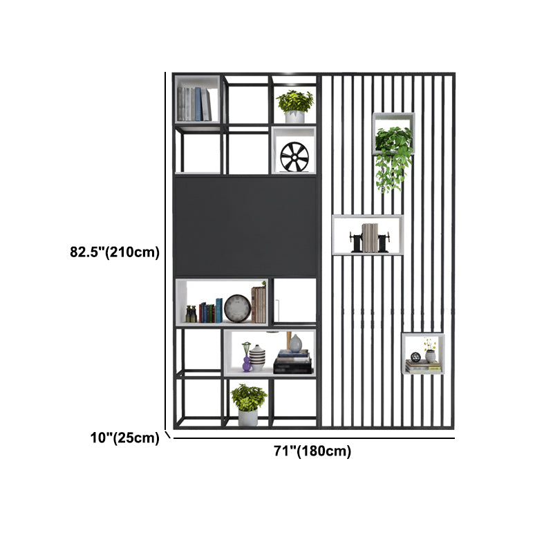 Open Back Bookshelf Industrial Style Solid Wood Bookcase for Home Office