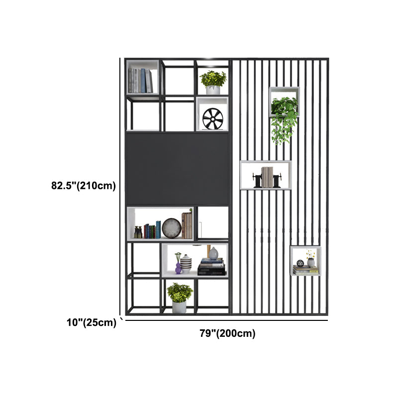 Open Back Bookshelf Industrial Style Solid Wood Bookcase for Home Office