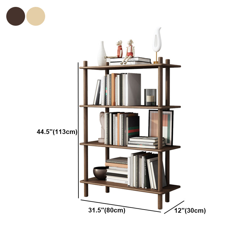 Gummiholz Etagere Bücherregal zeitgenössisches offenes Bücherregal für Zuhause