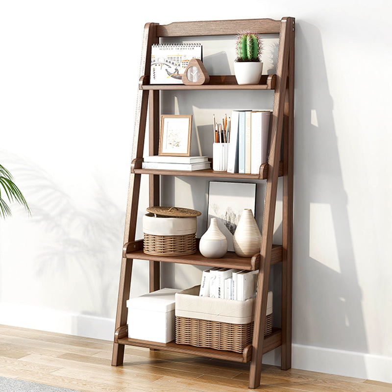 Wood Vertical Bookcase Contemporary Open Back Bookcase for Home Office