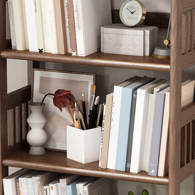 Wood Vertical Bookcase Contemporary Open Back Bookcase for Home Office