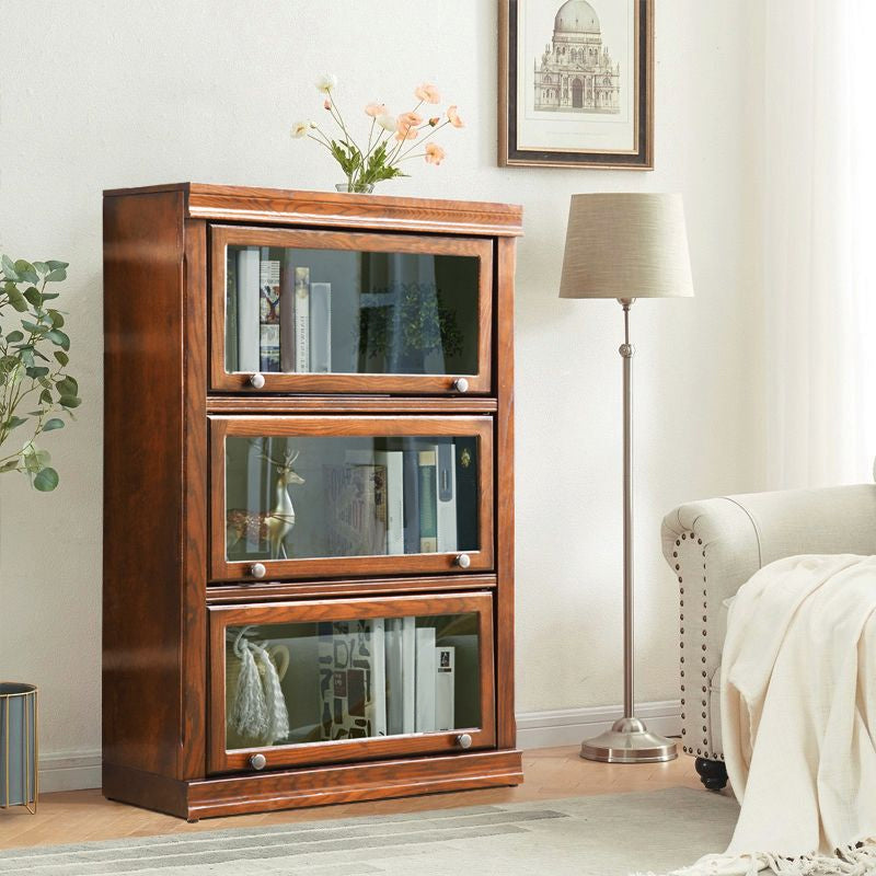 Holzkostenbuchbuch für zeitgenössische geschlossene Bücherregal mit Türen für das Heimbüro