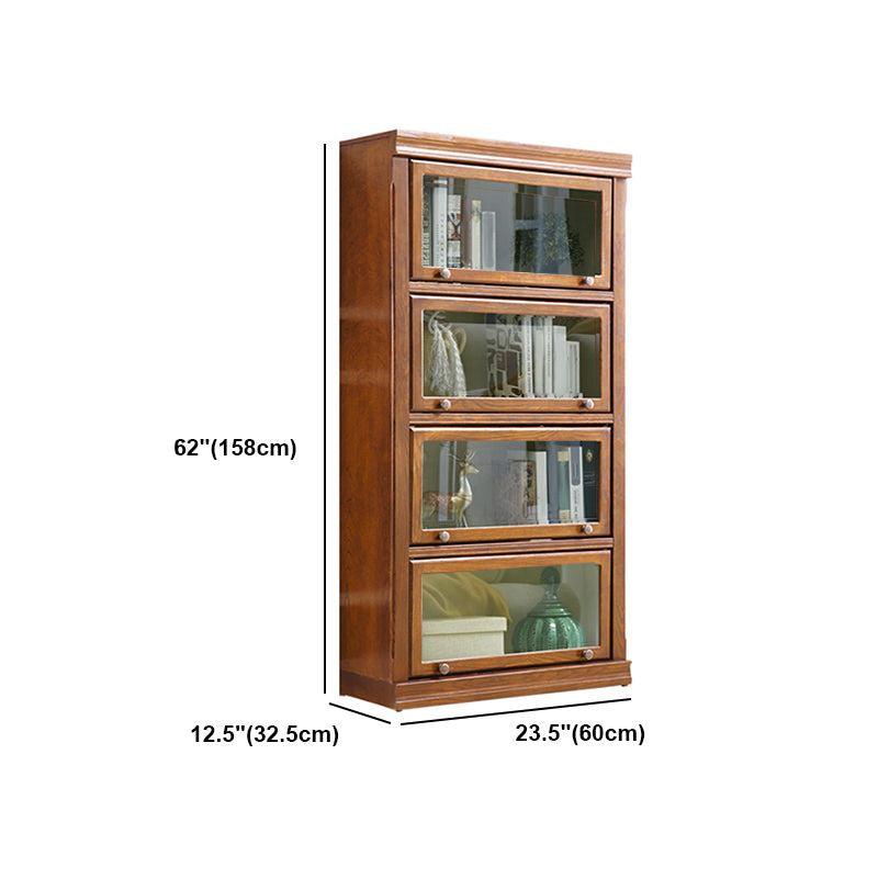 Holzkostenbuchbuch für zeitgenössische geschlossene Bücherregal mit Türen für das Heimbüro