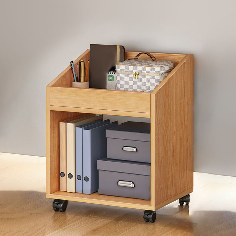 Libreria in legno in stile moderno libreria aperta con ruote a fuoco