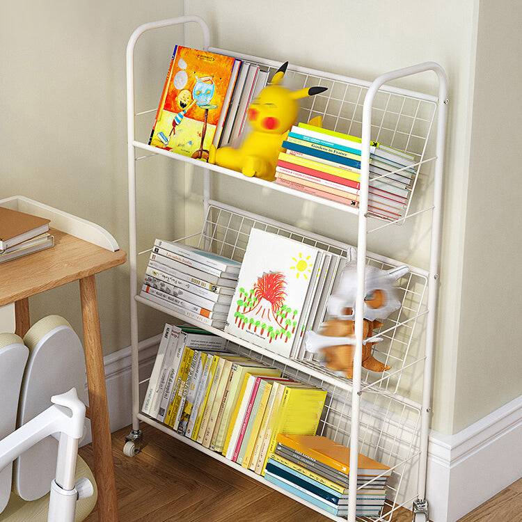 Contemporary Style Bookshelf White Bookcase for Home Office Study Room