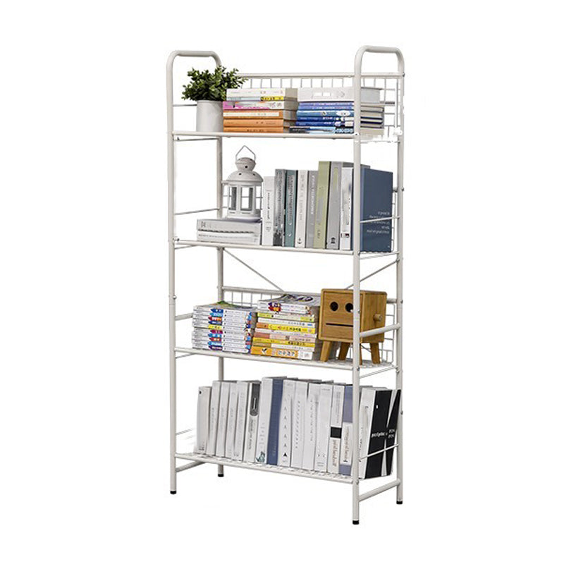 Contemporary Style Bookshelf White Bookcase for Home Office Study Room