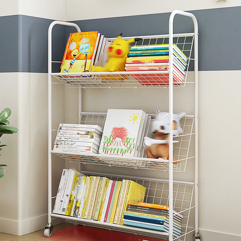 Contemporary Style Bookshelf White Bookcase for Home Office Study Room
