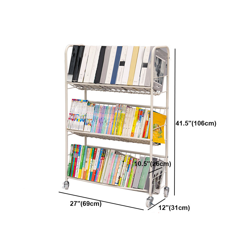 Contemporary Style Bookshelf White Bookcase for Home Office Study Room