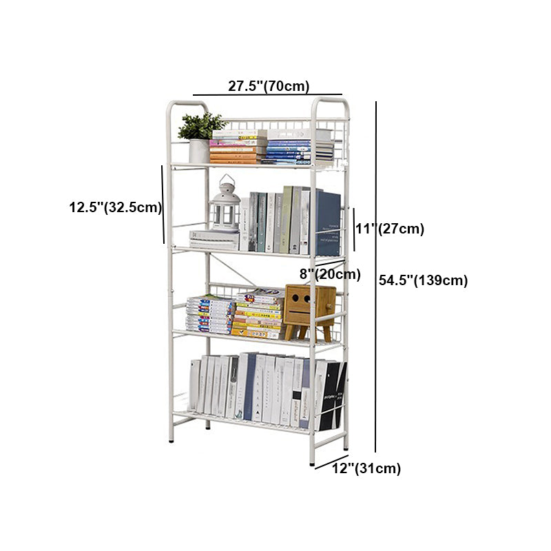 Contemporary Style Bookshelf White Bookcase for Home Office Study Room
