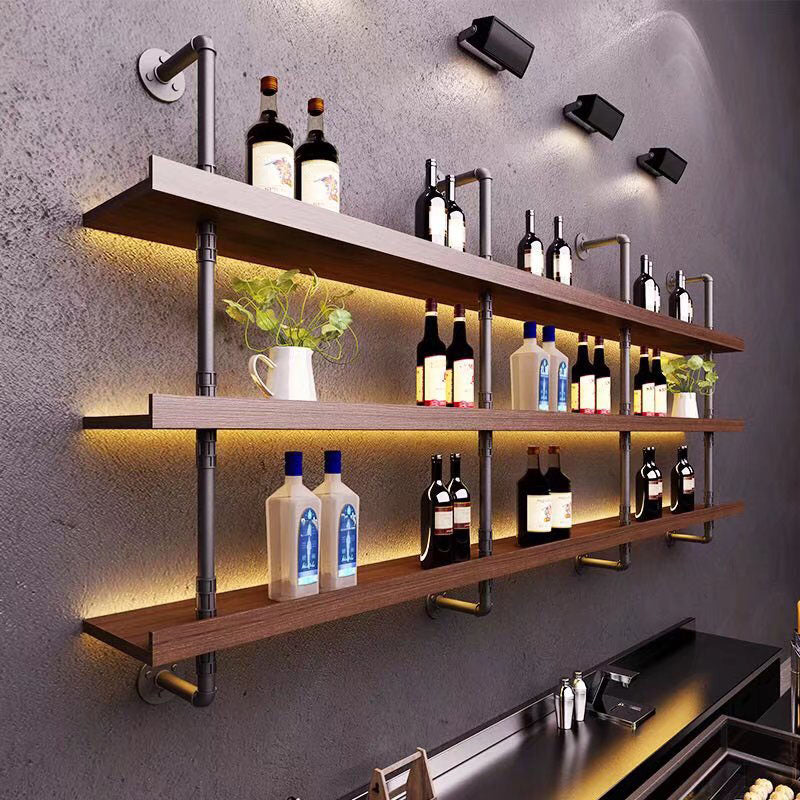 Industrial Style Bookshelf Wall Mounted Shelf Bookcase for Home