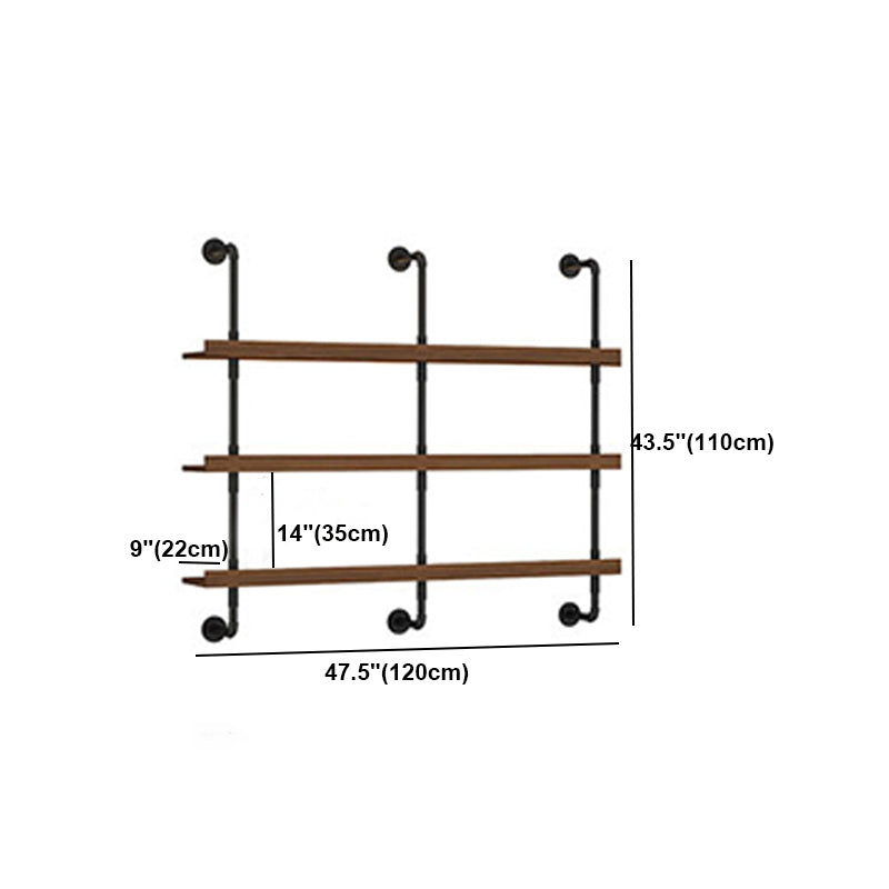 Industrial Style Bookshelf Wall Mounted Shelf Bookcase for Home