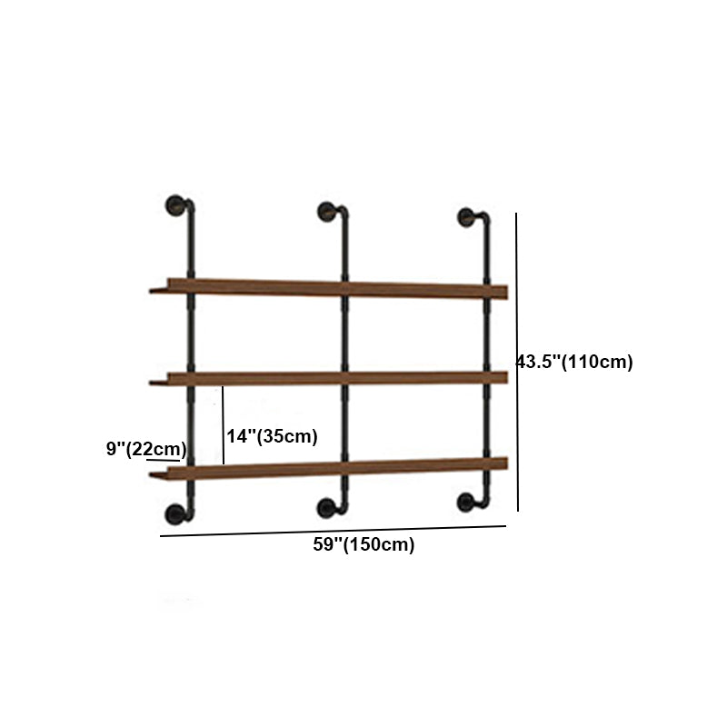 Industrial Style Bookshelf Wall Mounted Shelf Bookcase for Home