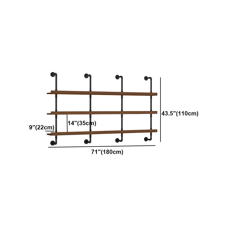Industrial Style Bookshelf Wall Mounted Shelf Bookcase for Home