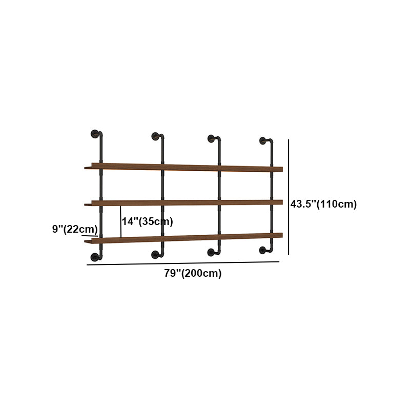 Industrial Style Bookshelf Wall Mounted Shelf Bookcase for Home