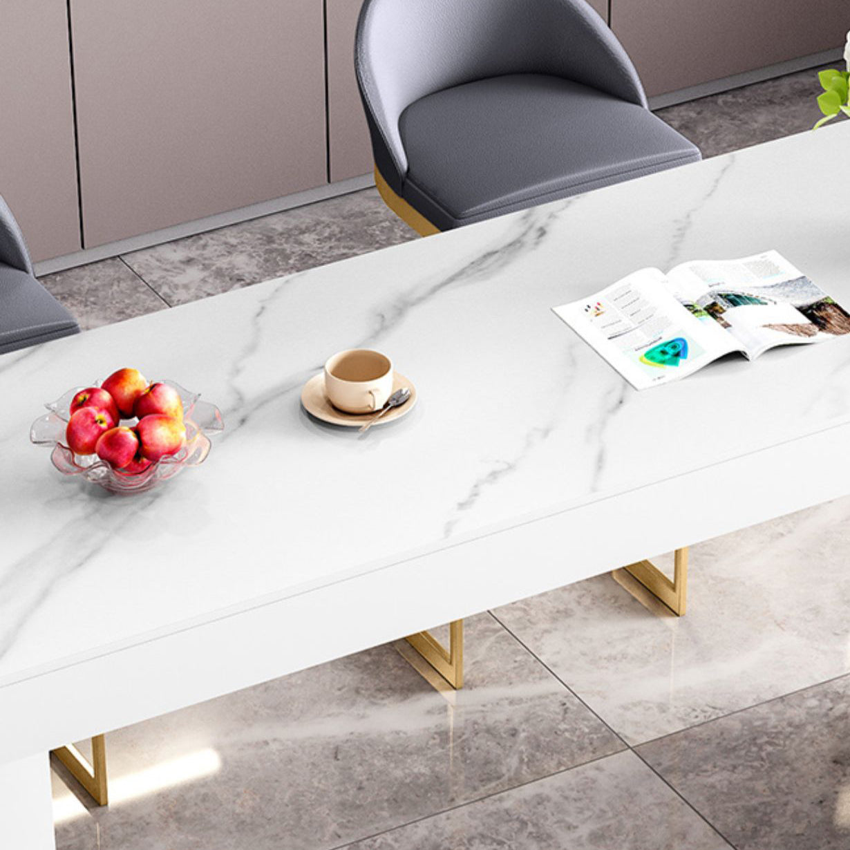 Modern Style Sintered Stone Table Dining Bar Counter Table for Kitchen