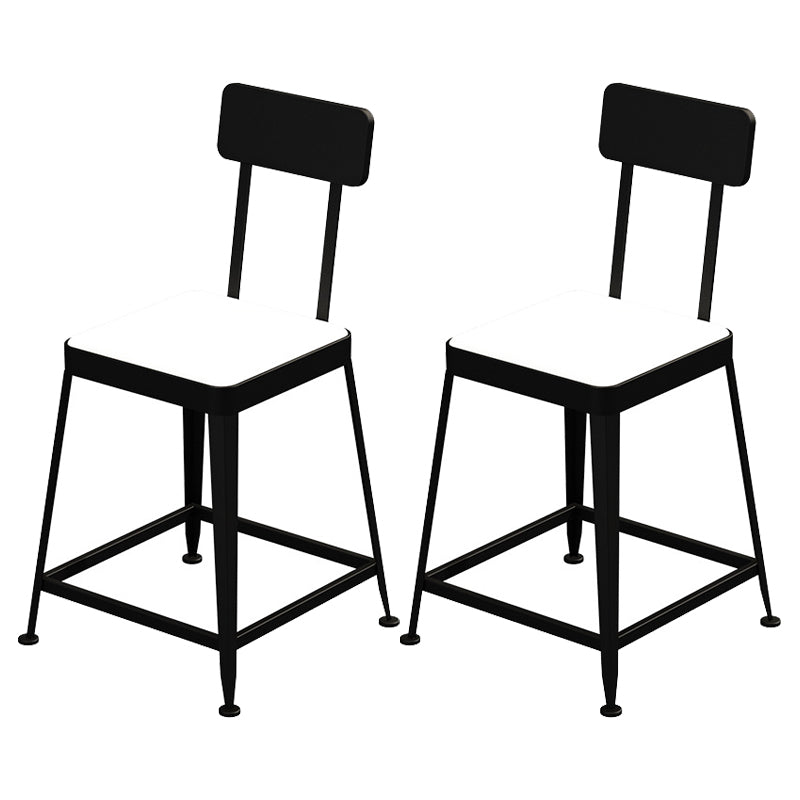 Contemporary Restaurant Iron Barstool Matte Finish Footrest Stool