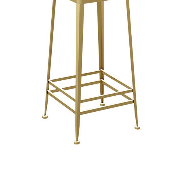 Contemporary Restaurant Iron Barstool Matte Finish Footrest Stool