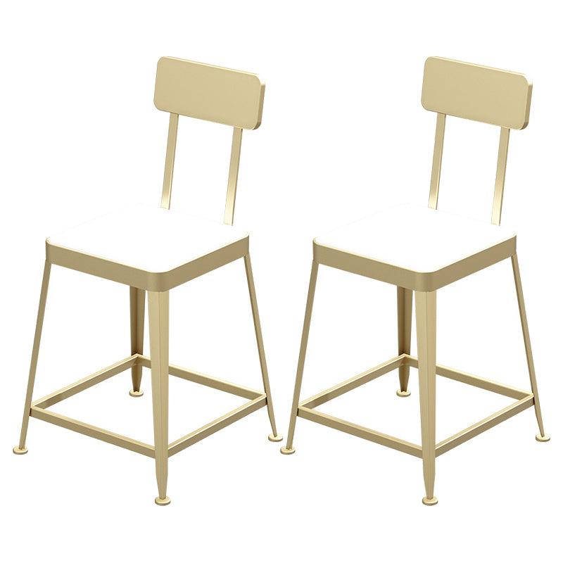 Contemporary Restaurant Iron Barstool Matte Finish Footrest Stool