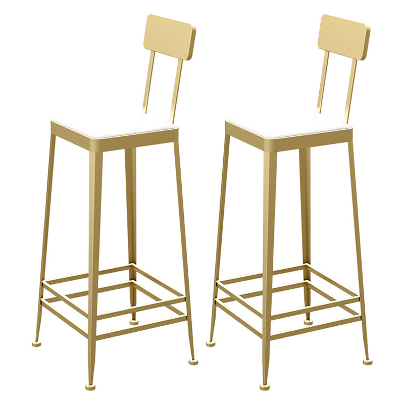 Contemporary Restaurant Iron Barstool Matte Finish Footrest Stool