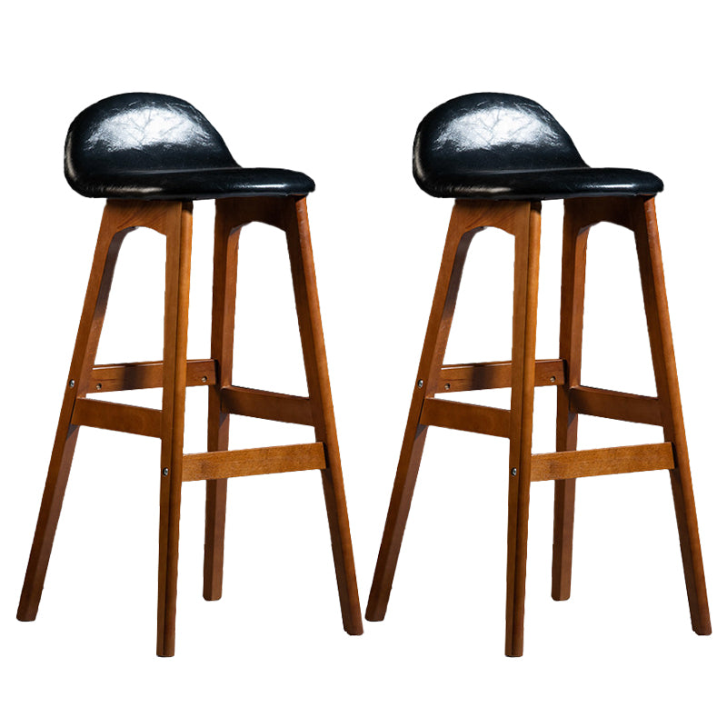 Contemporary 29-inch Upholstered Barstool Rubberwood Footrest Home Stool